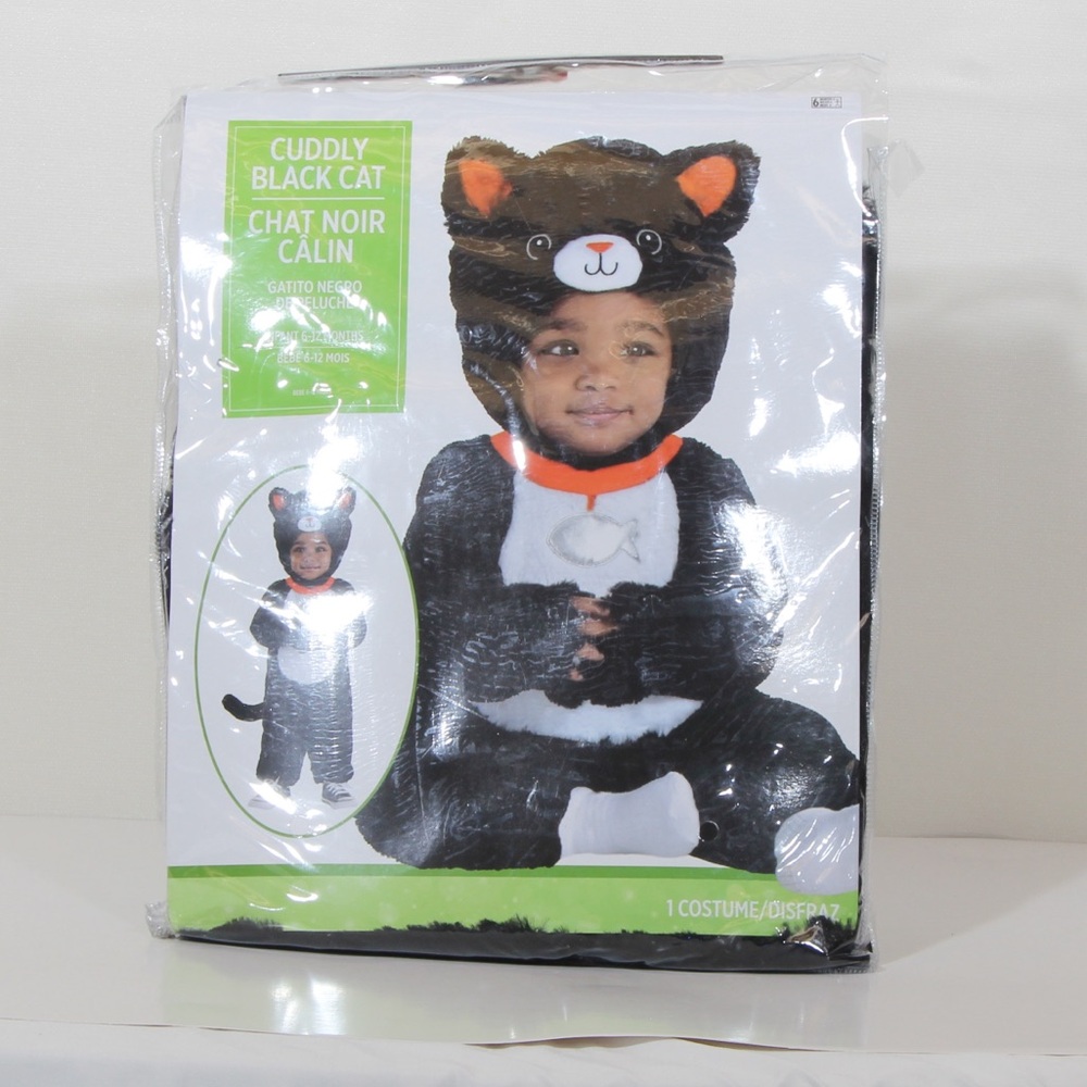 Party City Infant 6-12 months Cuddly Black Cat Costume